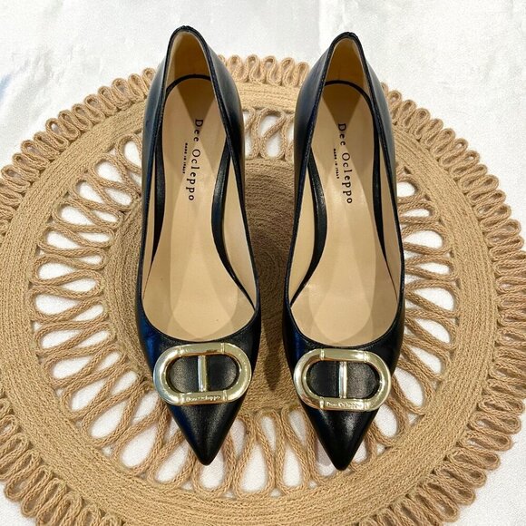 Dee Ocleppo Dee Office Party Logo Pump Black Leather Size EU 38 - Picture 3 of 13